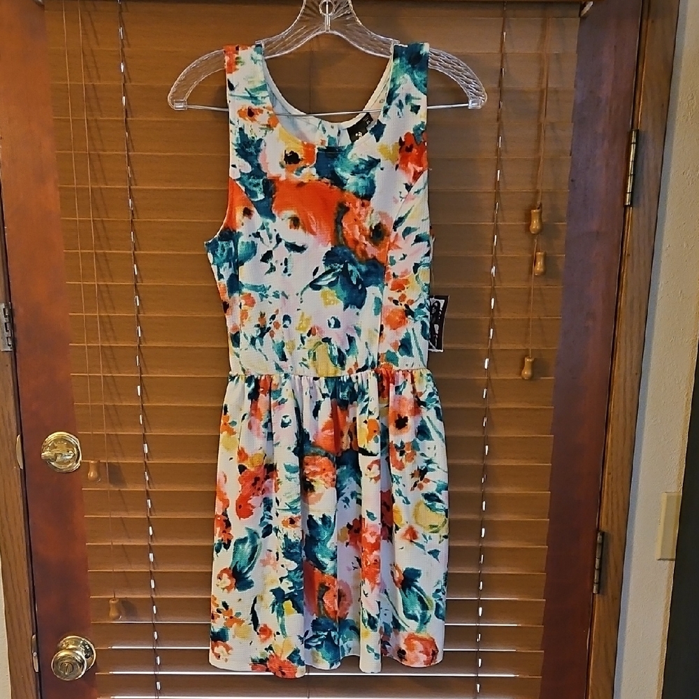 Vibrant Multicolor Floral Midi Dress